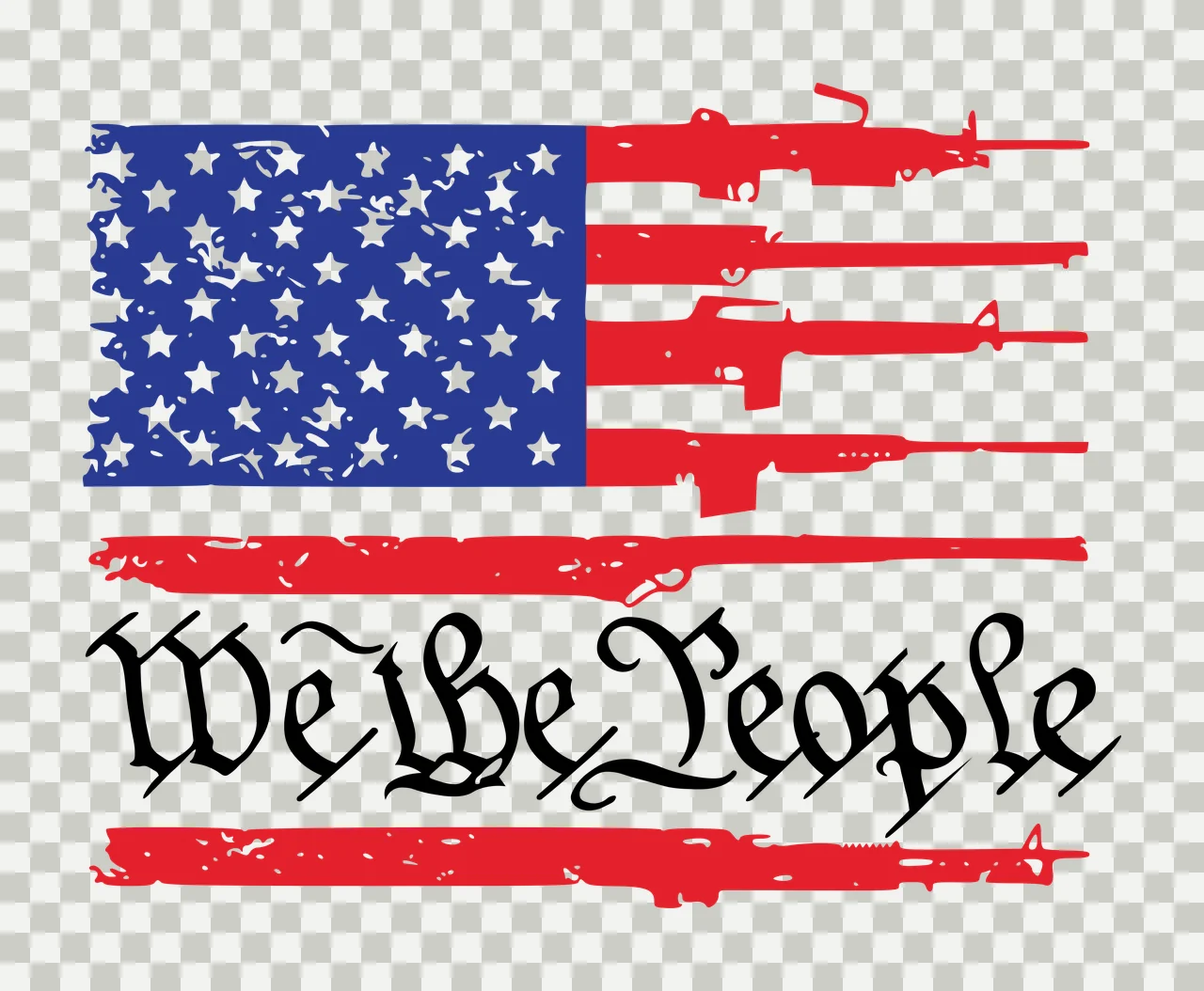 We People Flag A We The People Horizontal stars rifles Variation transparency and detail preview thumbnail