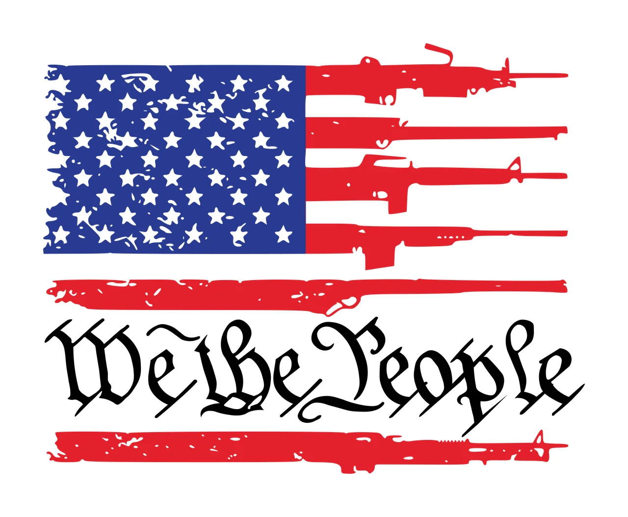 We People Flag A We The People Horizontal stars rifles Variation