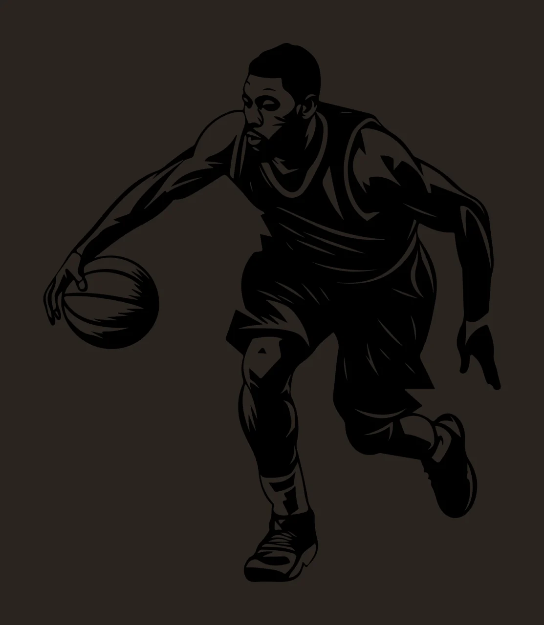 Player Black And White Basketball Dribbling jersey shorts shoes contrast preview thumbnail