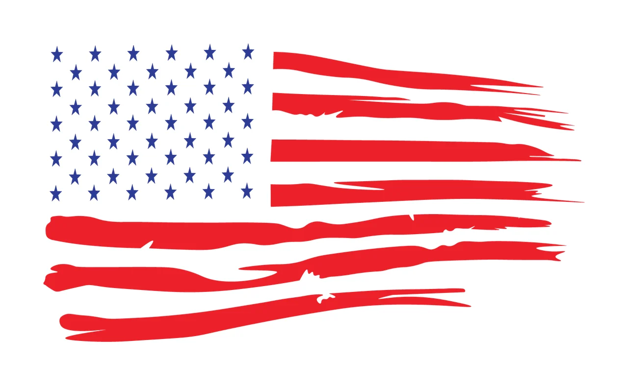 Can Glass Wrap American Flag Distressed With Stars
