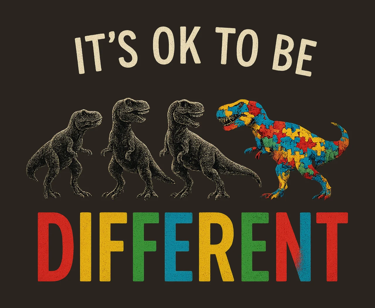 Autism Awareness Dinosaur It Ok To Be Different Design contrast preview thumbnail