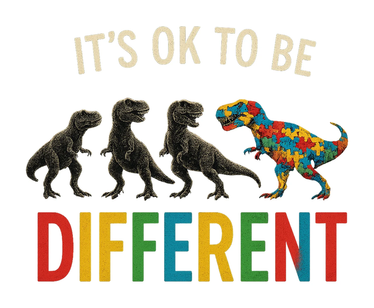 Autism Awareness Dinosaur It Ok To Be Different Design
