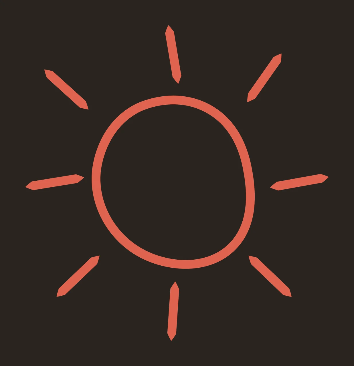 Black Outline Hand Drawn Sun Icon shining circle rays doodle contrast preview thumbnail