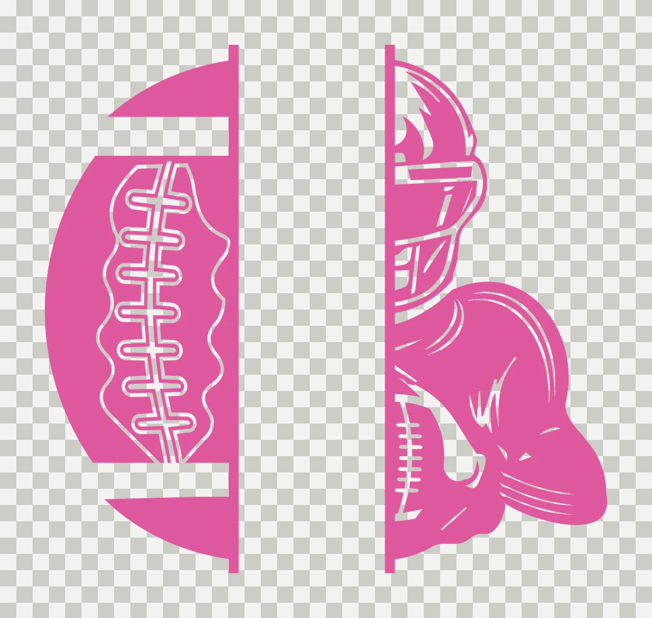 Football Split And Helmet Graphic divider line art black white transparency and detail preview thumbnail