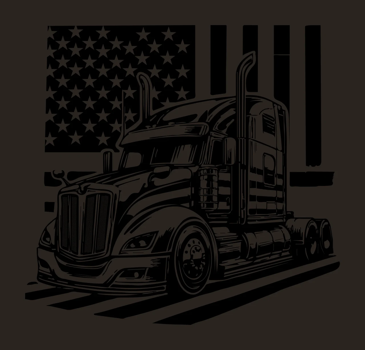 Truck Flag Silhouette With Background driving stars stripes contrast preview thumbnail
