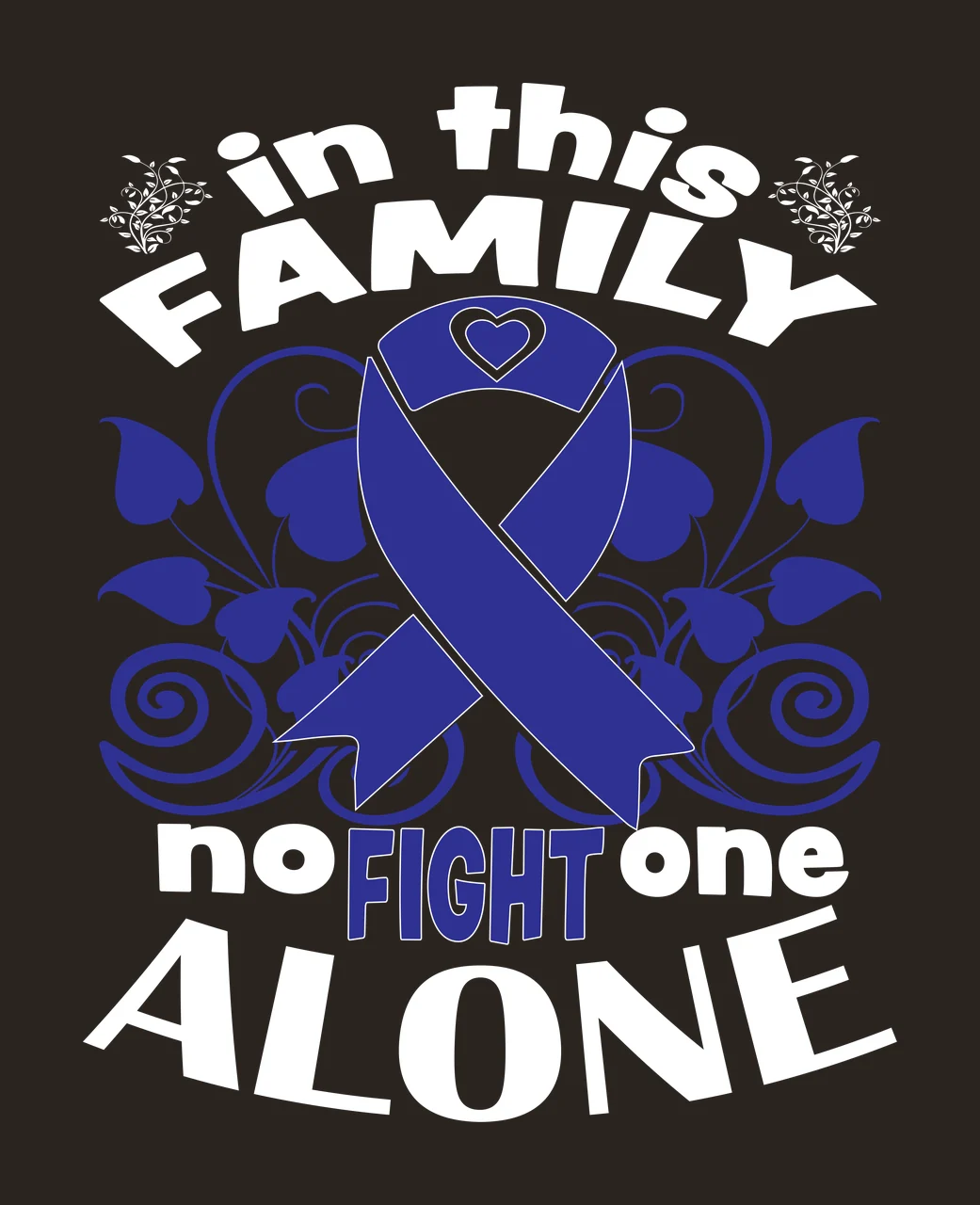 In This Family No Fight One Alone ribbon supporting heart swirls contrast preview thumbnail
