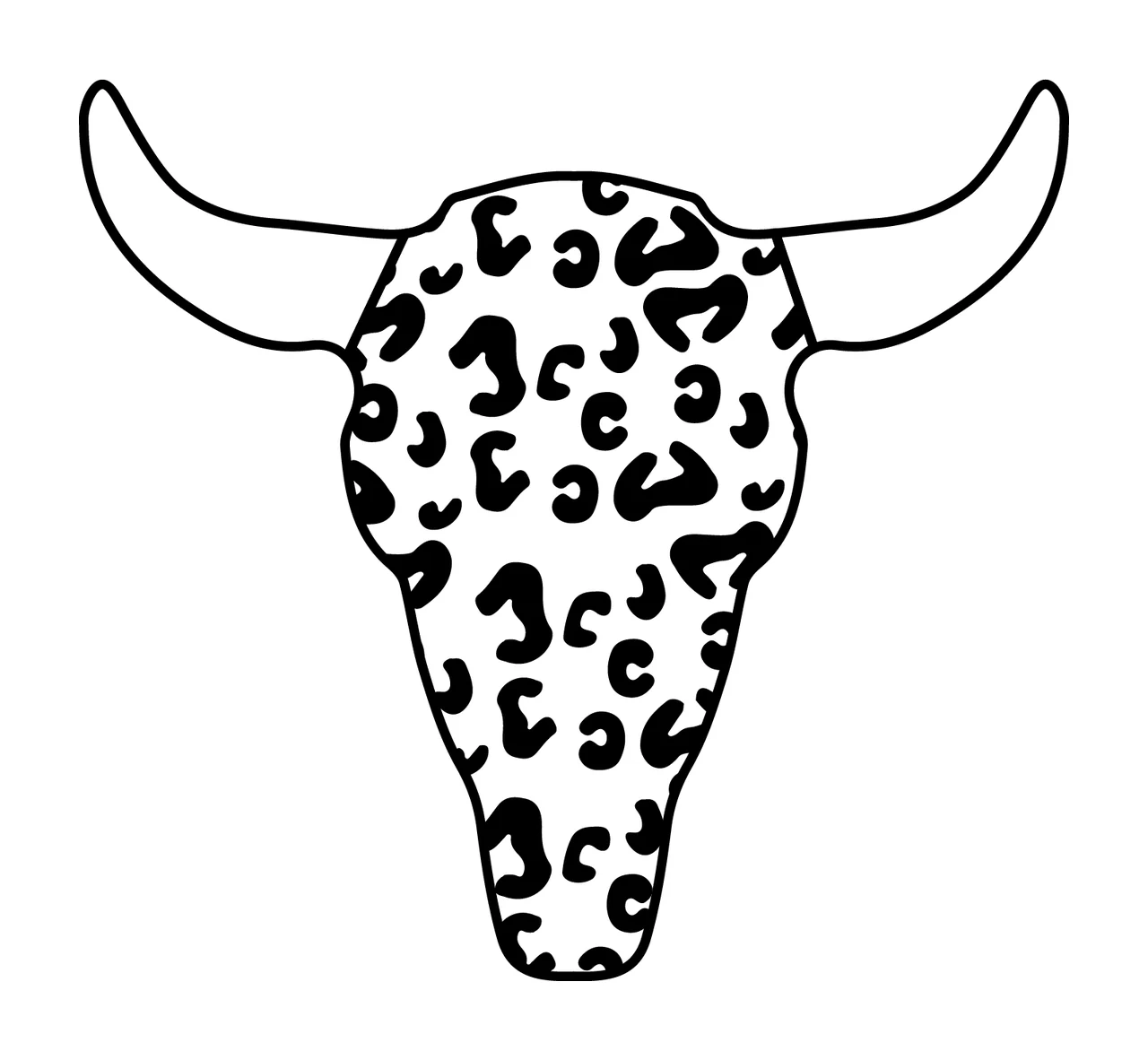 Can Glass Wrap Cow Skull With Leopard Print
