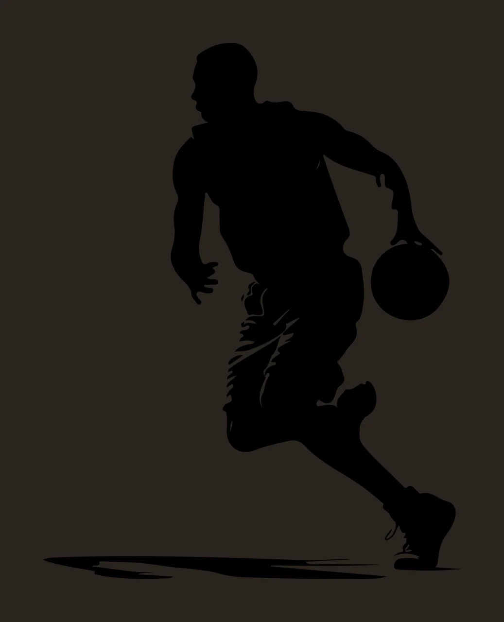 Can Glass Wrap Basketball Player Dribbling Silhouette contrast preview thumbnail