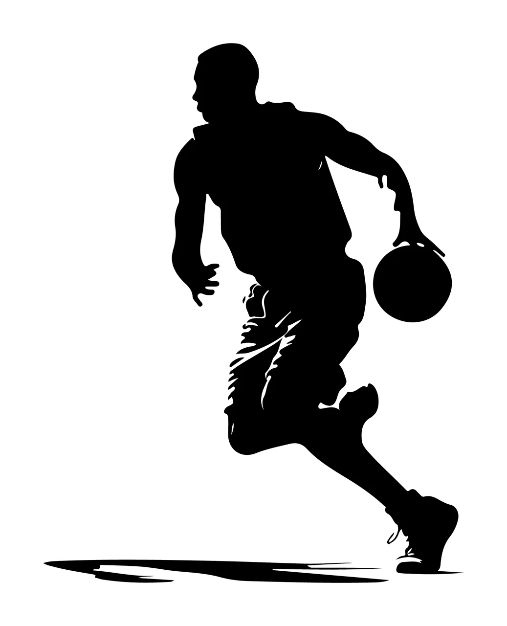 Can Glass Wrap Basketball Player Dribbling Silhouette