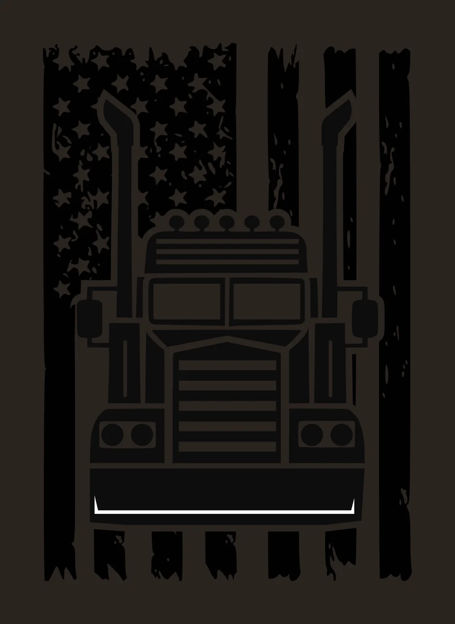 Truck Flag Semi Front View Overlaid On Vertical stationary contrast preview thumbnail