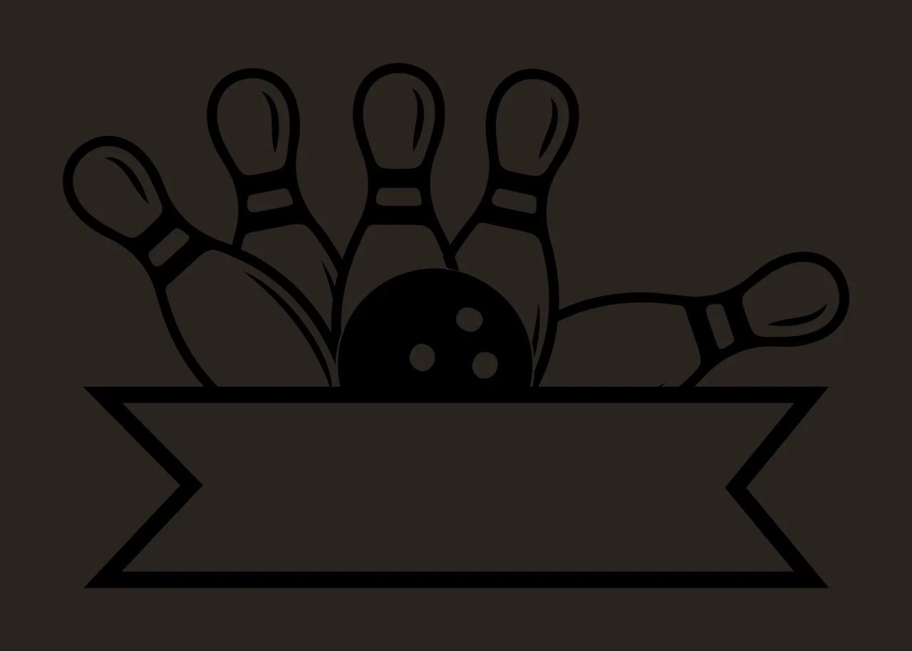 Bowling Equipment With Pins And Ball contrast preview thumbnail