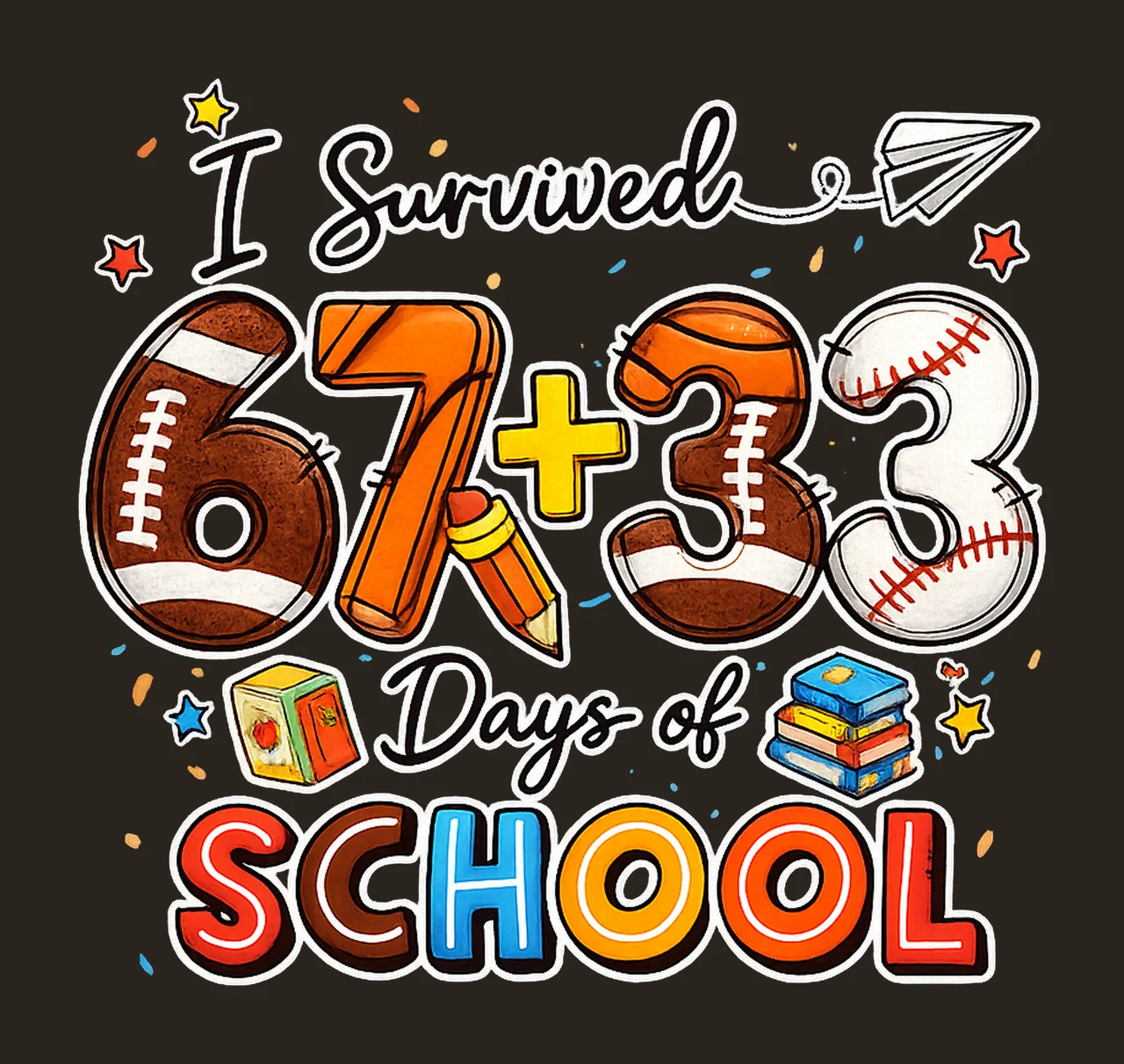 Survived 6733 Days Of School 100 Days Brighter School contrast preview thumbnail