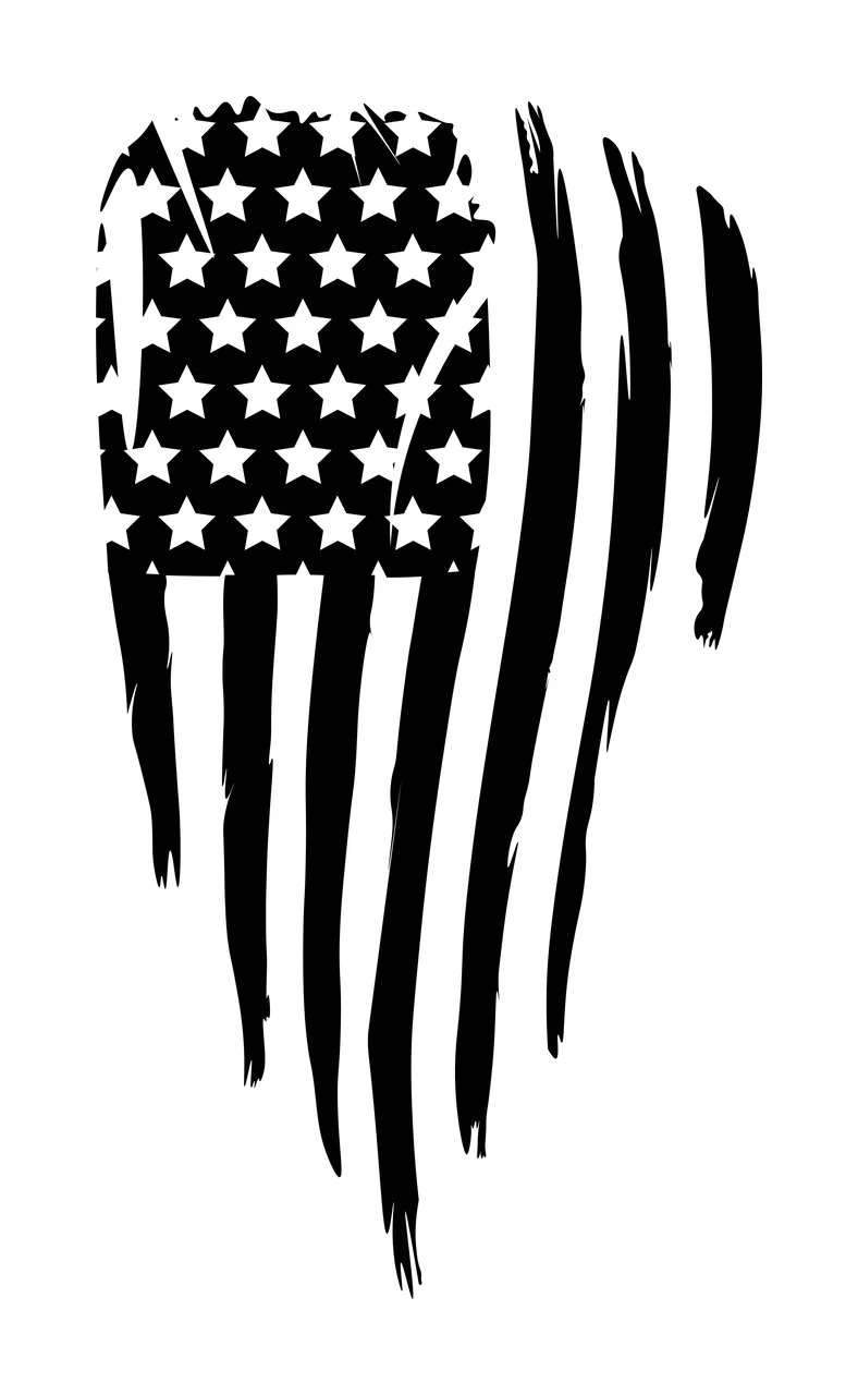 Black Flag Tattered Star Graphic Symbol stationary stars stripes