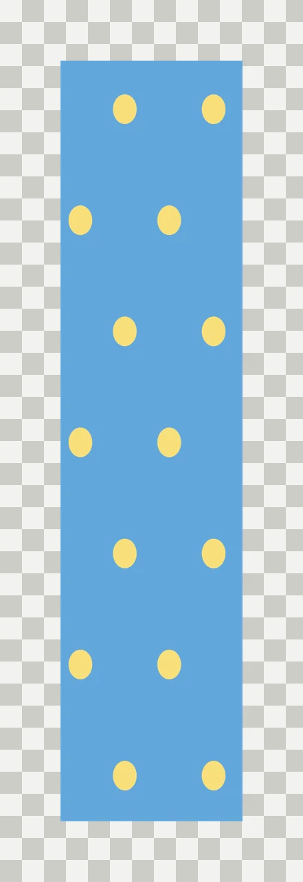 Polka dot pattern Illustration with yellow circles, polka dots, blue background and vertical rectangle in light blue transparency and detail preview thumbnail