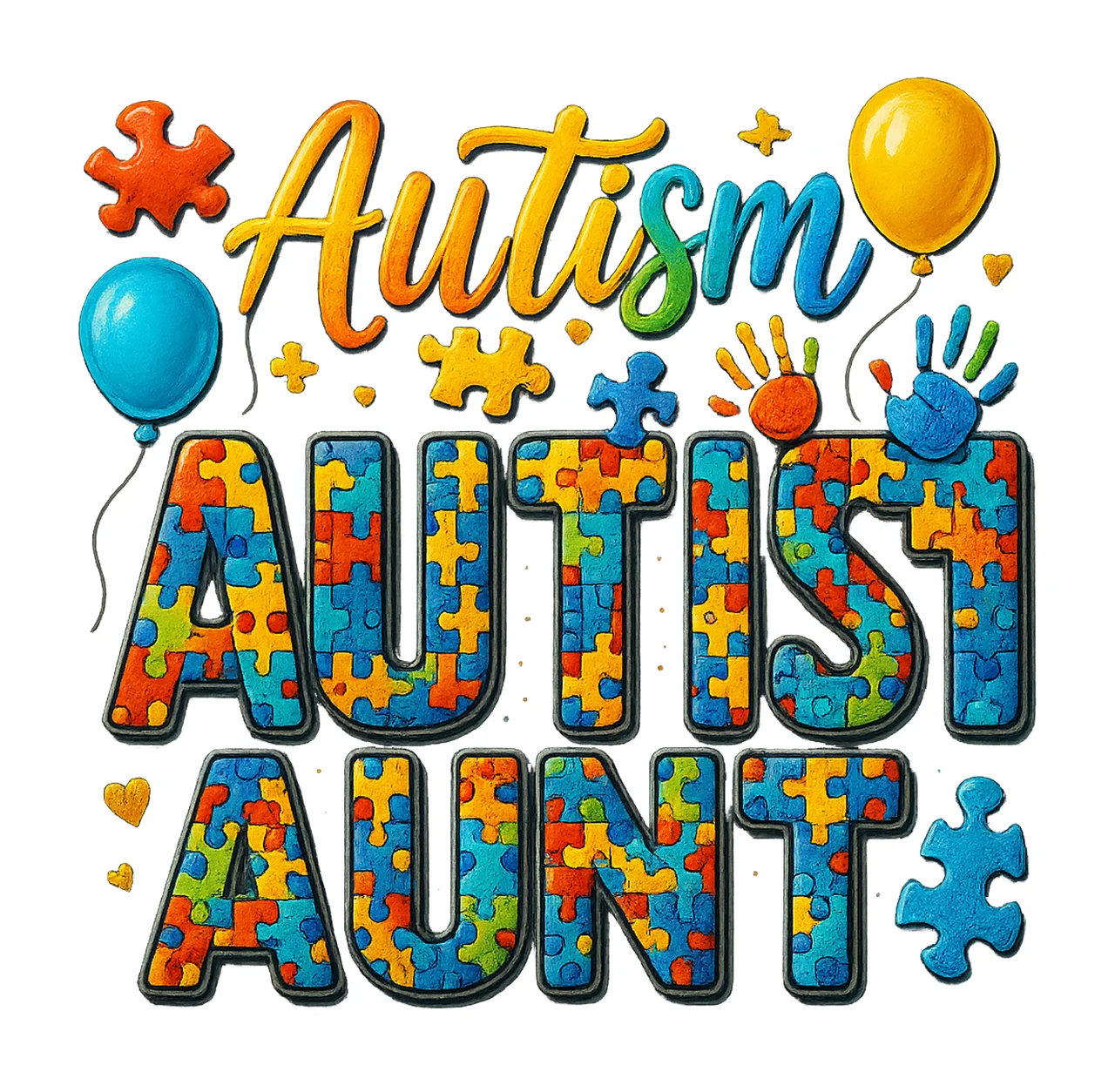 Autism Aunt Autism Awareness Sublimation Puzzle Artwork