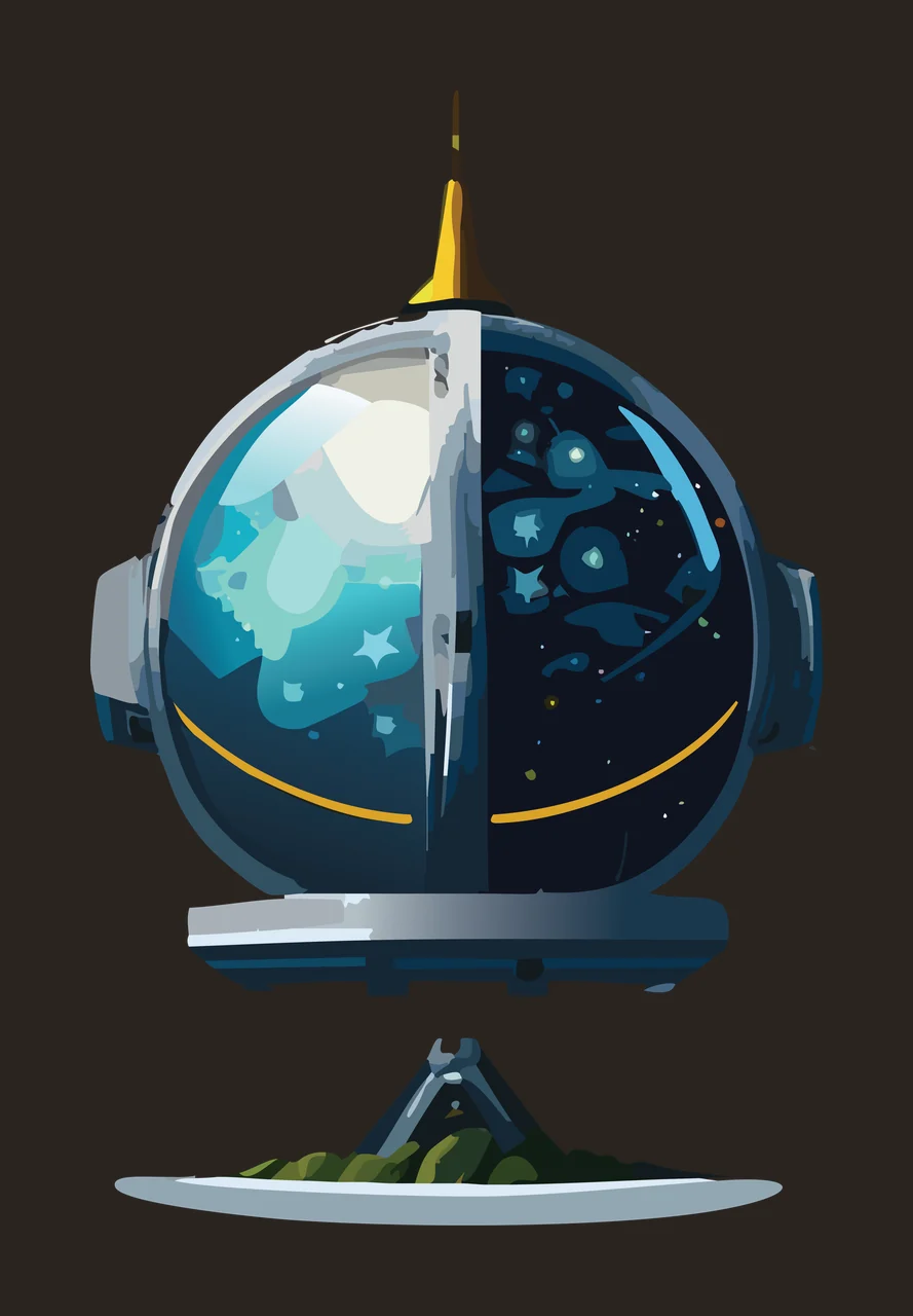 Geometric Spherical Object With Stand sphere lines linear black contrast preview thumbnail