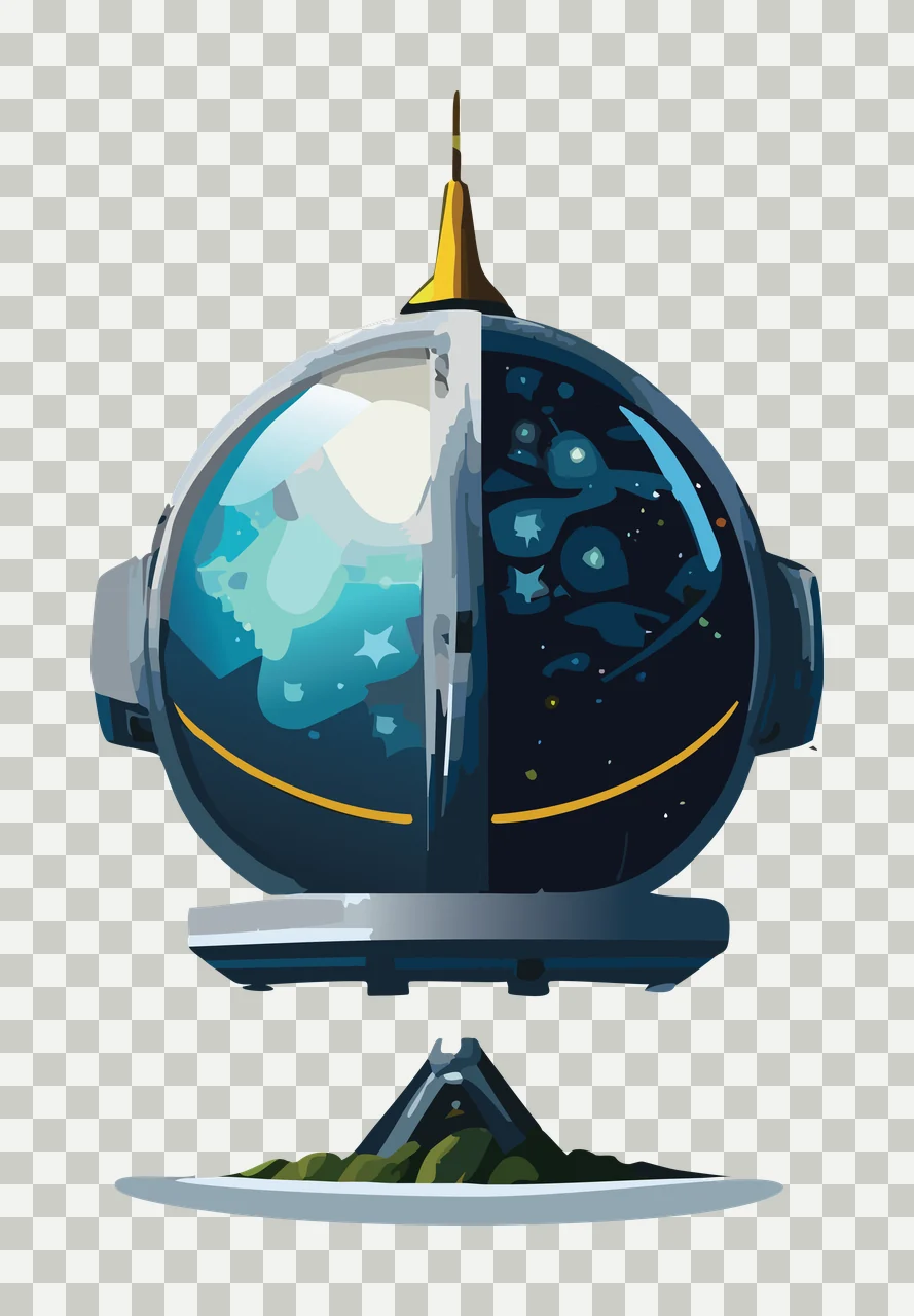 Geometric Spherical Object With Stand sphere lines linear black transparency and detail preview thumbnail