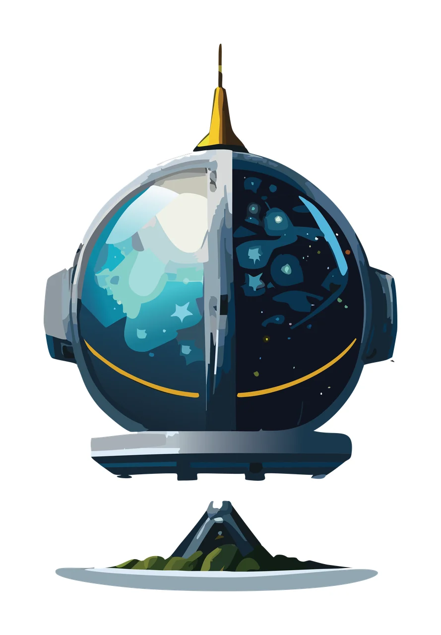 Geometric Spherical Object With Stand sphere lines linear black