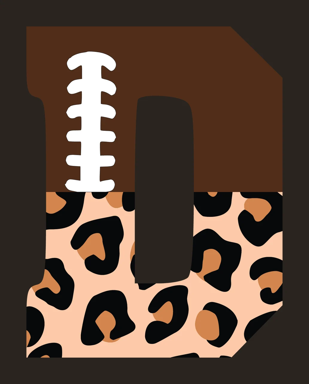 Football Font Half Leopard Character 22 american gridiron touchdown contrast preview thumbnail