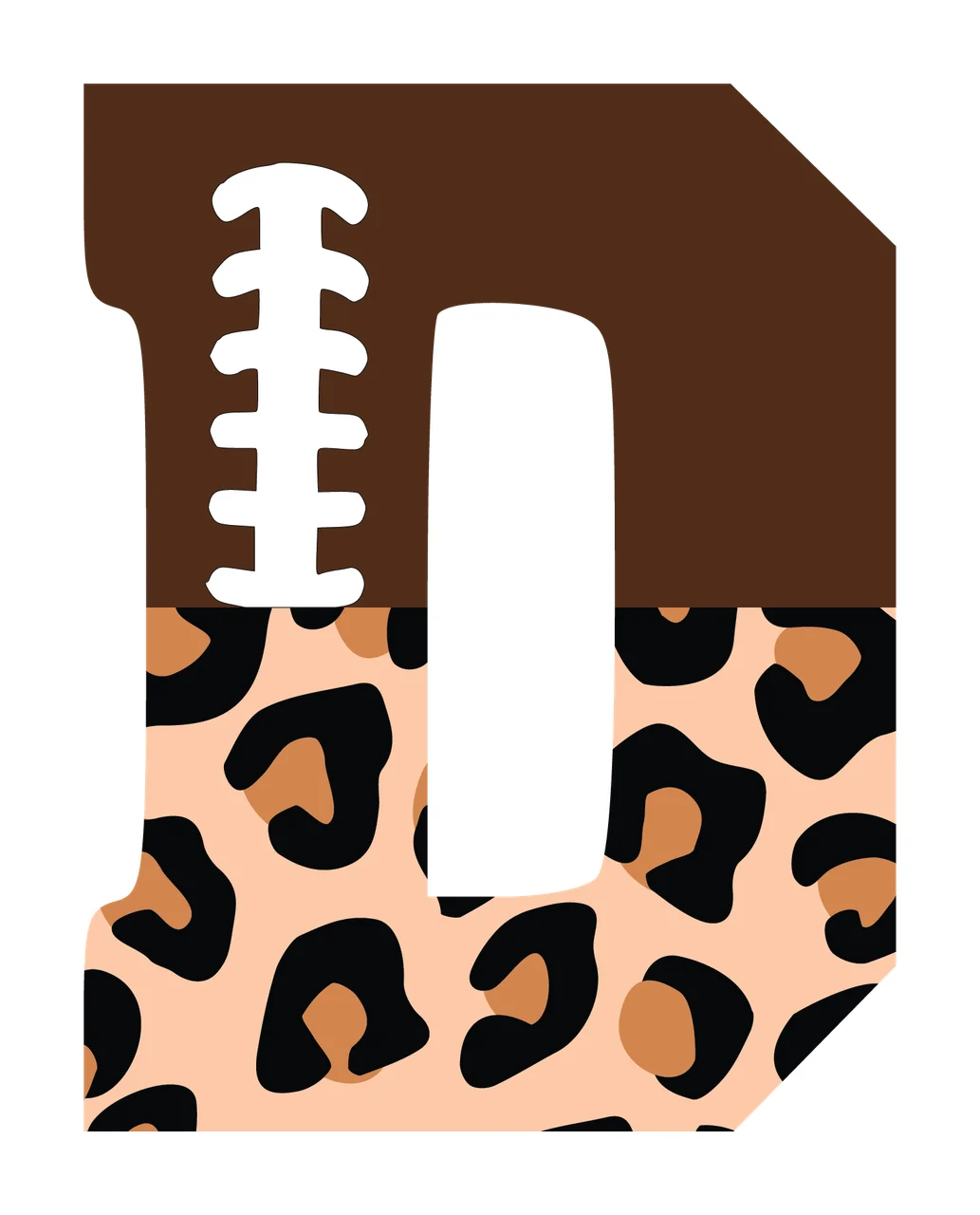 Football Font Half Leopard Character 22 american gridiron touchdown