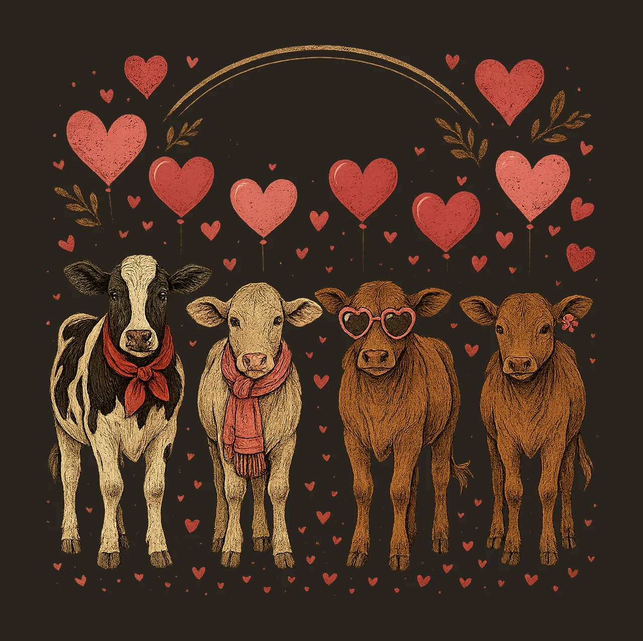 Valentine cow heifer design country love western Valentine contrast preview thumbnail
