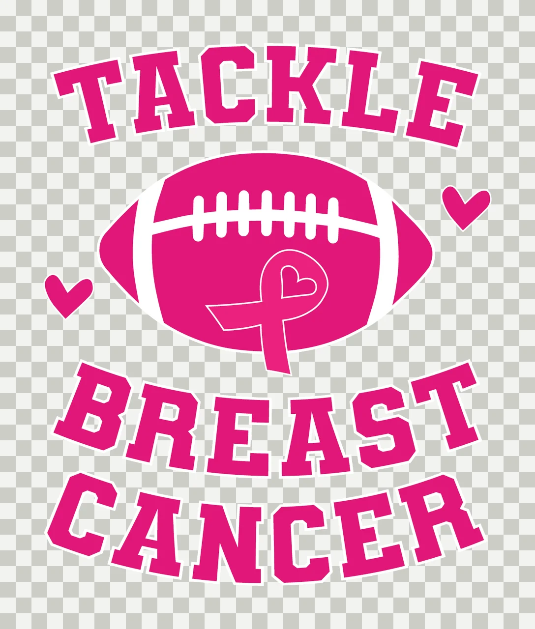 Tackle Breast Cancer Emblem With Hearts sport encouraging football transparency and detail preview thumbnail