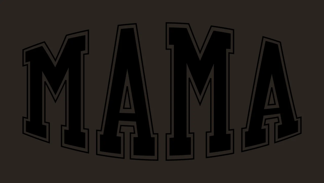 Mama Text Arched With Letters And Outlines contrast preview thumbnail