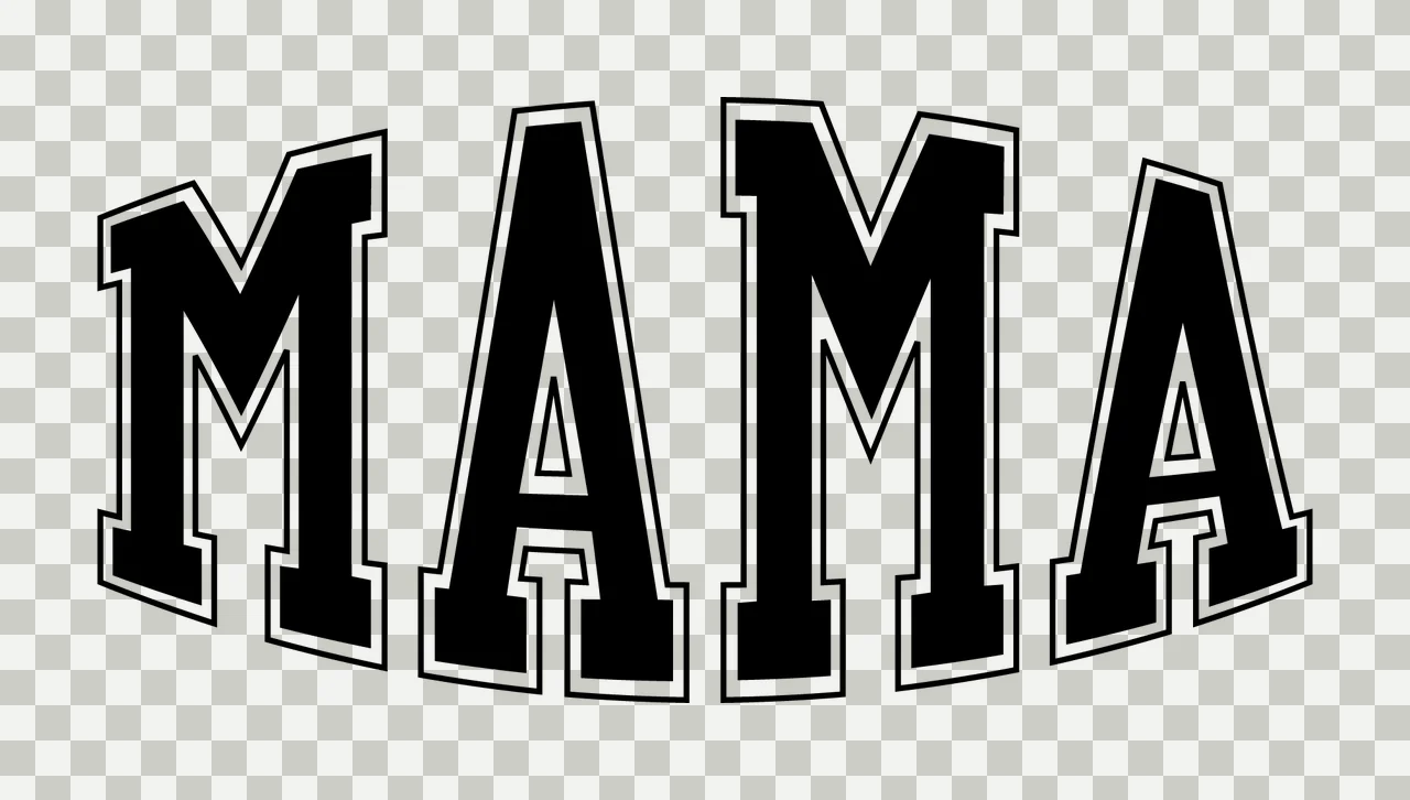 Mama Text Arched With Letters And Outlines transparency and detail preview thumbnail