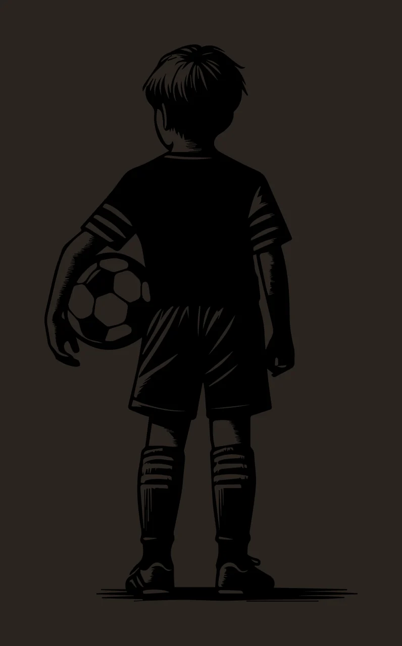 Soccer Ball Young Player Holding child standing shorts socks contrast preview thumbnail
