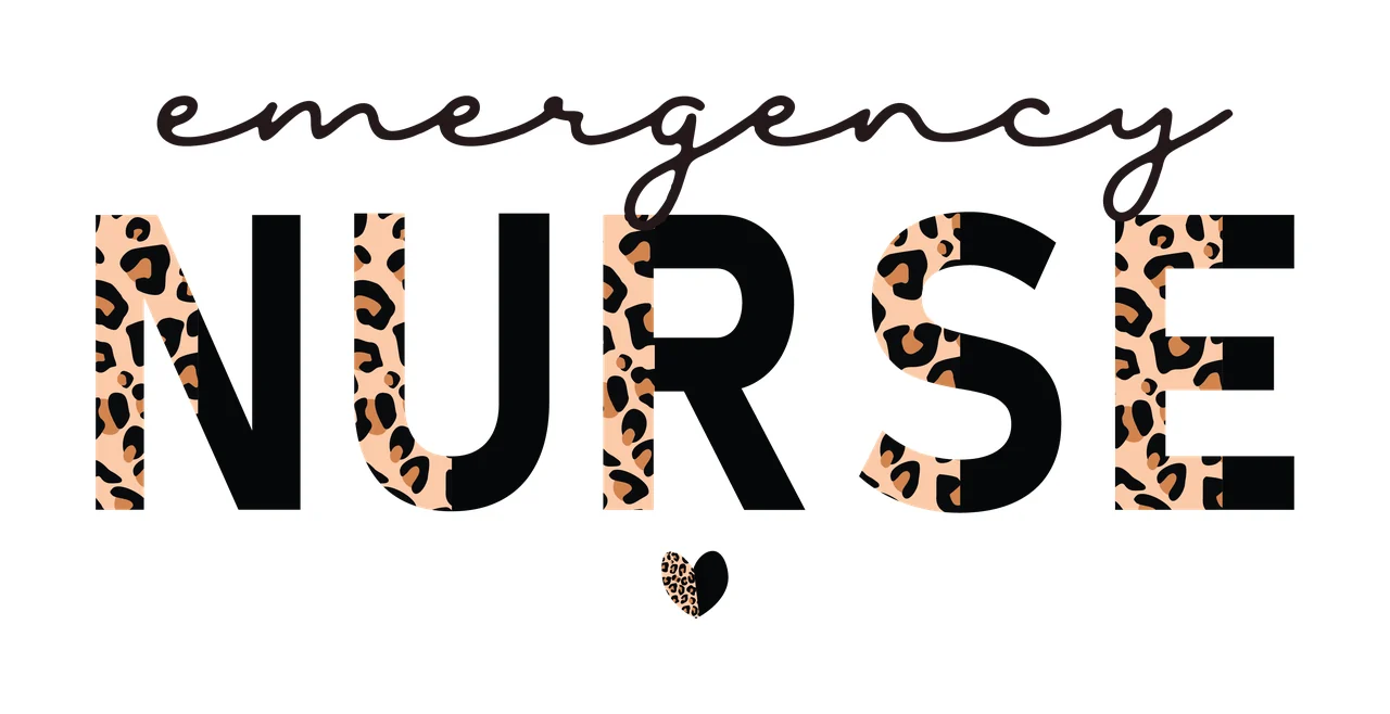 Emergency Nurse Black Text Minimalist Design inscription Informational