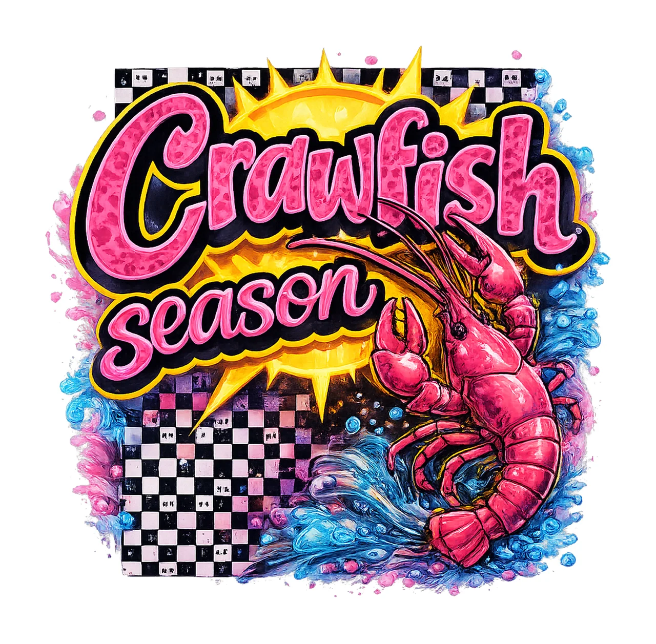 Crawfish Season Preppy Crawfish Sublimation Variation A
