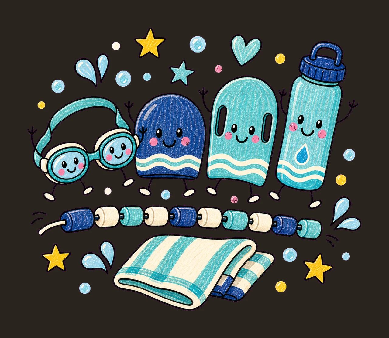 swim team 04 cozy crayon sublimation instant shirt design contrast preview thumbnail