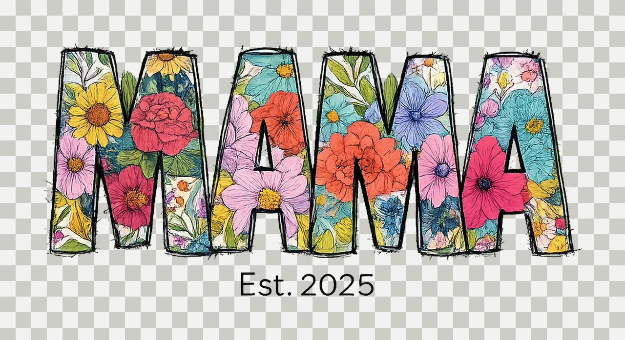 Mama floral Artwork for Cricut sublimation design Mother Day transparency and detail preview thumbnail