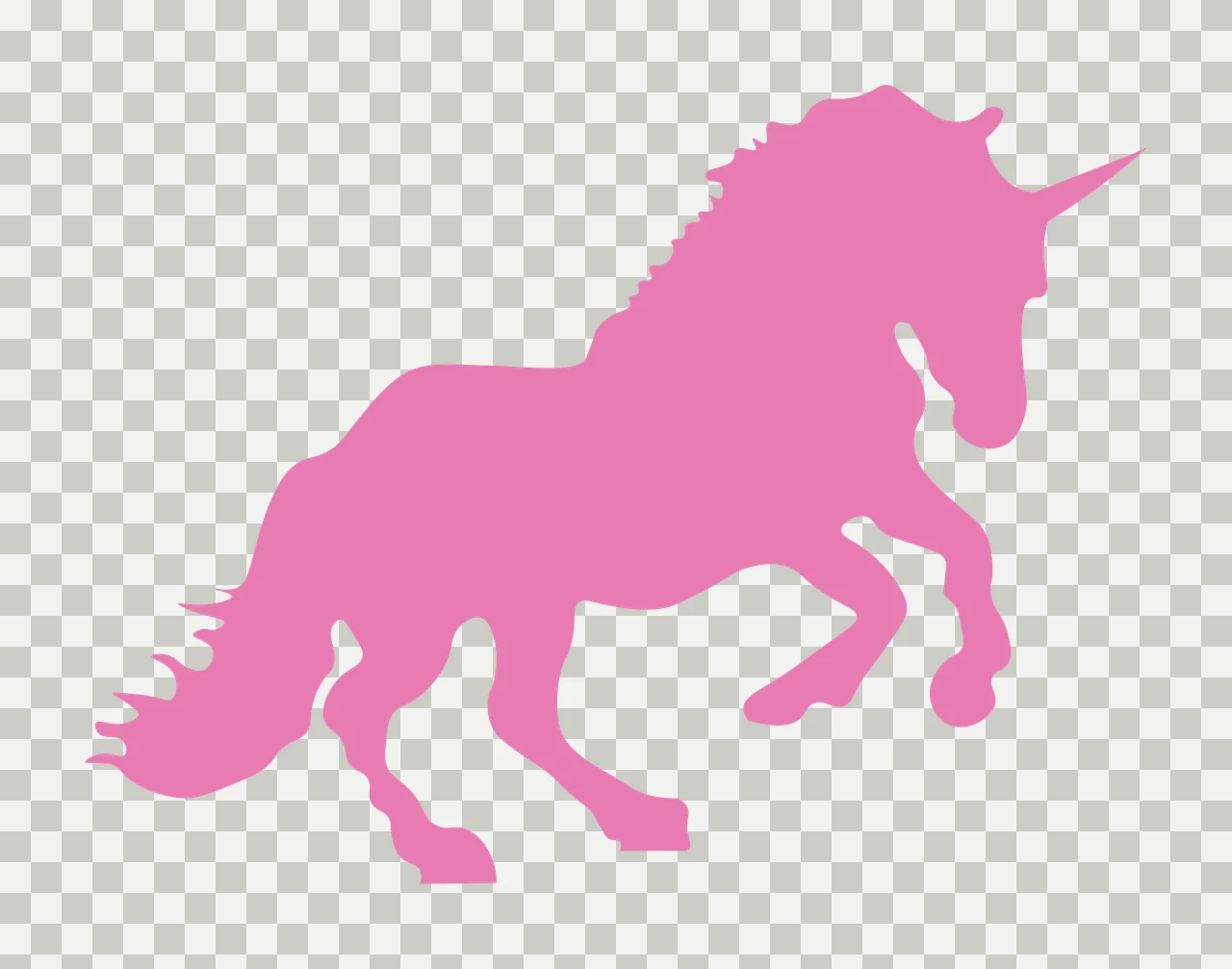 Unicorn Silhouette Of A Mythical Horse With Single Rearing transparency and detail preview thumbnail