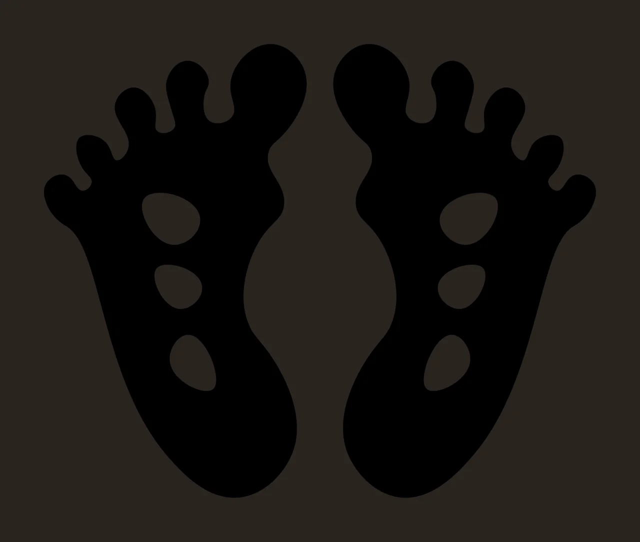 Footprints With Patterns And Minimalist In Black contrast preview thumbnail