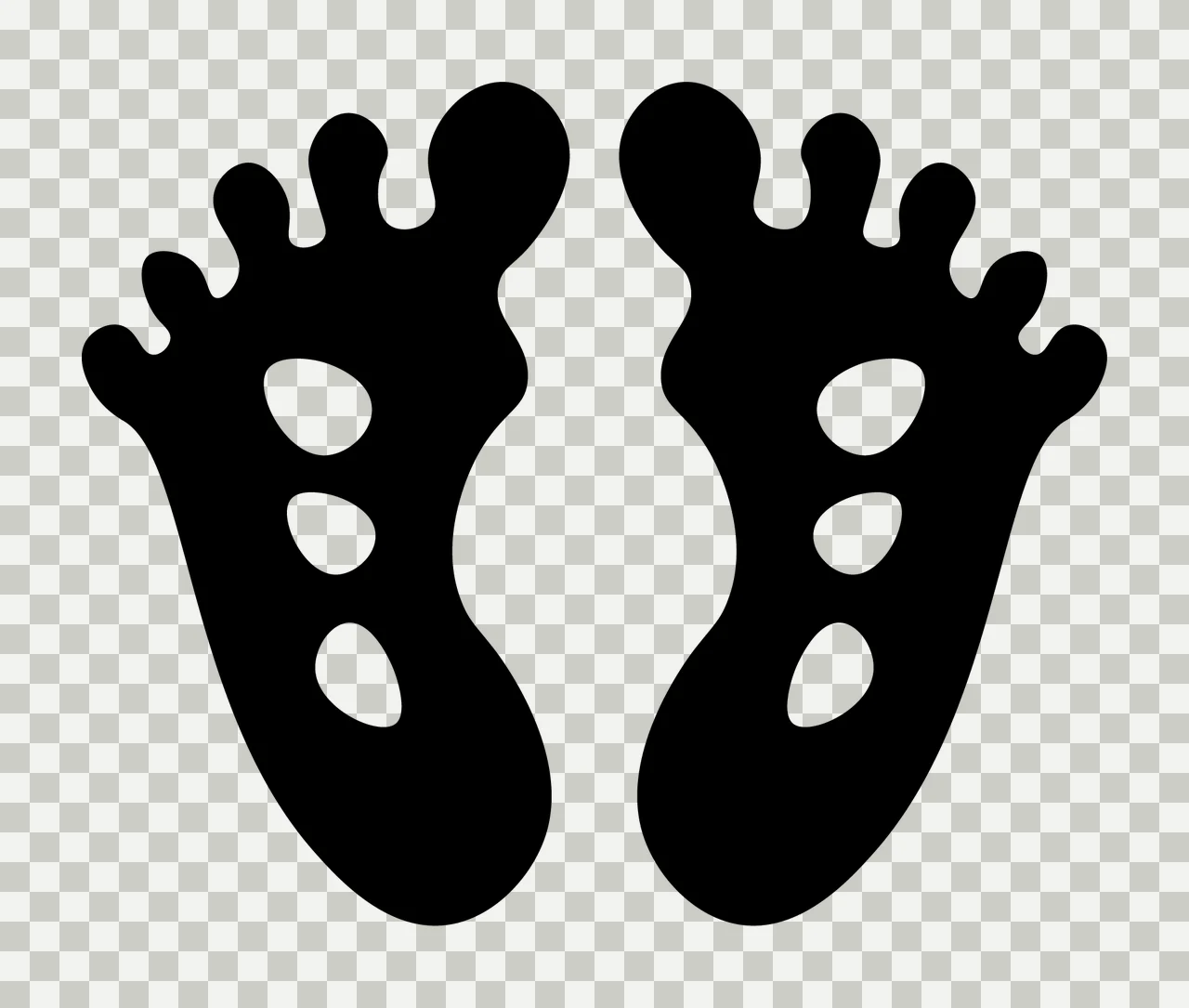 Footprints With Patterns And Minimalist In Black transparency and detail preview thumbnail