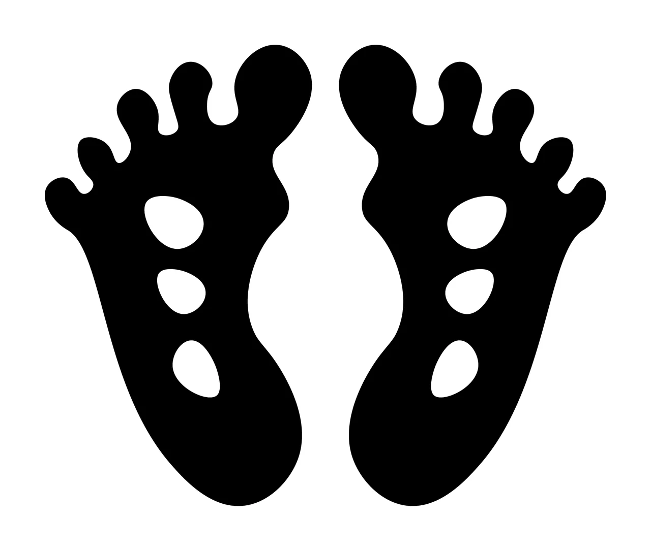 Footprints With Patterns And Minimalist In Black