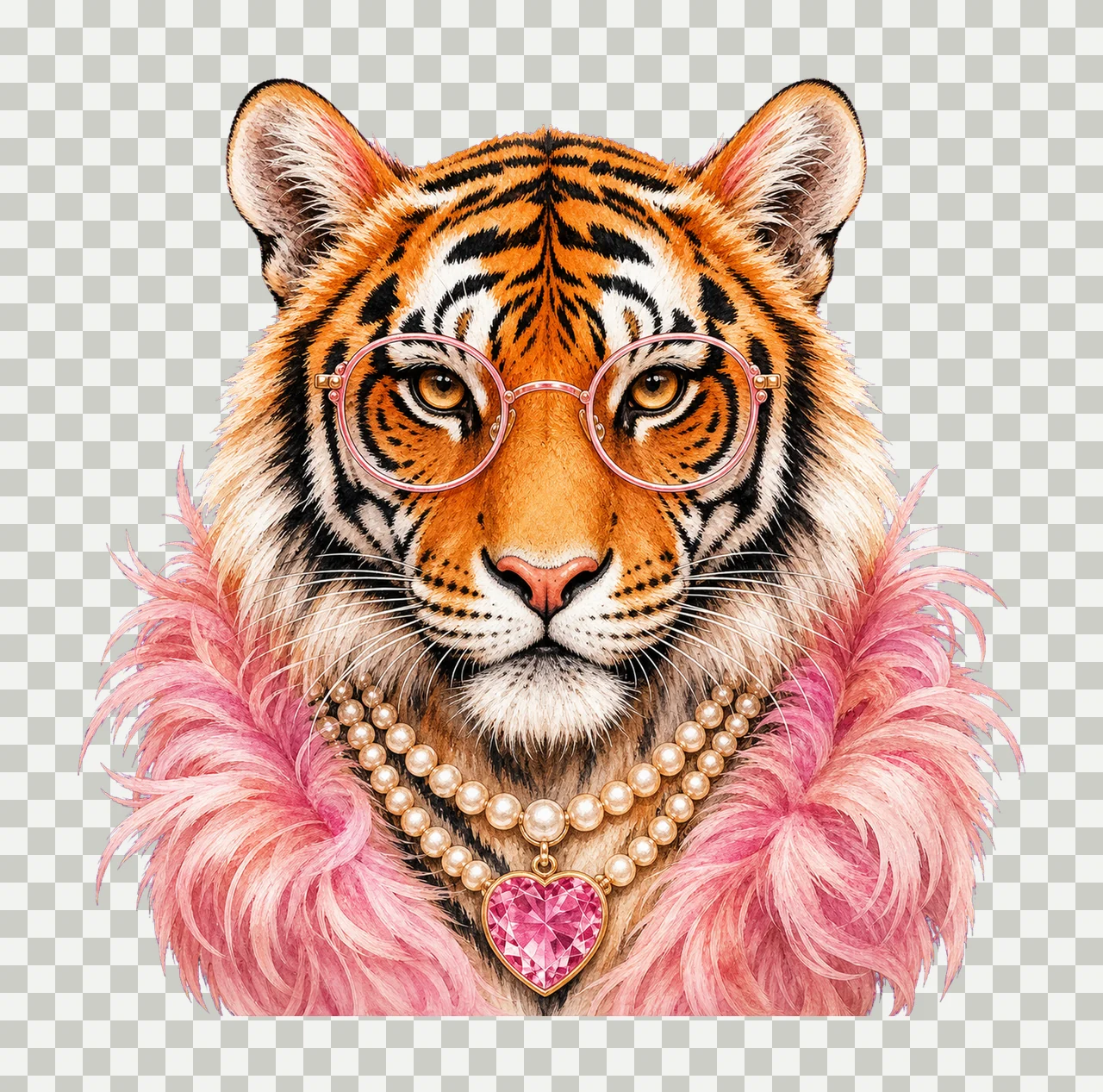 Glam Tiger Preppy Tiger Bling Design Everyday Variation B transparency and detail preview thumbnail