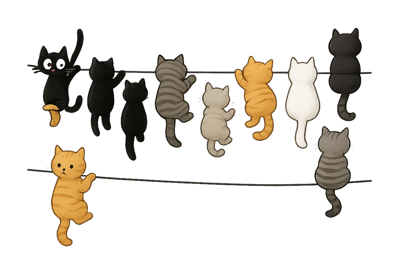 Hanging Cats Artwork Funny Kitten Design Cute Cat Lover Gift