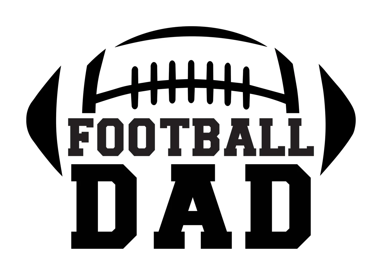 Football Dad Black Text Centered Inside A Large typographic