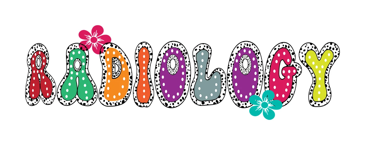 Radiology Typography With Flower Accents labeling flowers dots