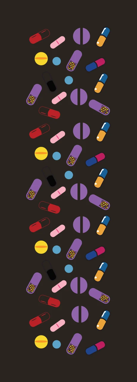 Pills Black And White Pill Assortment scattered capsules tablets contrast preview thumbnail