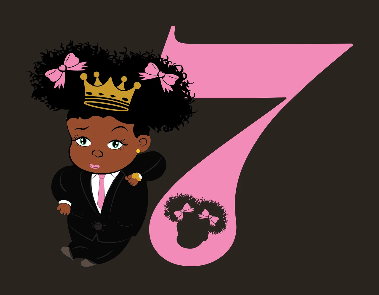 Black 7 Silhouette Of A Figure Next number bow white 1 6 F16 BABY BIG contrast preview thumbnail