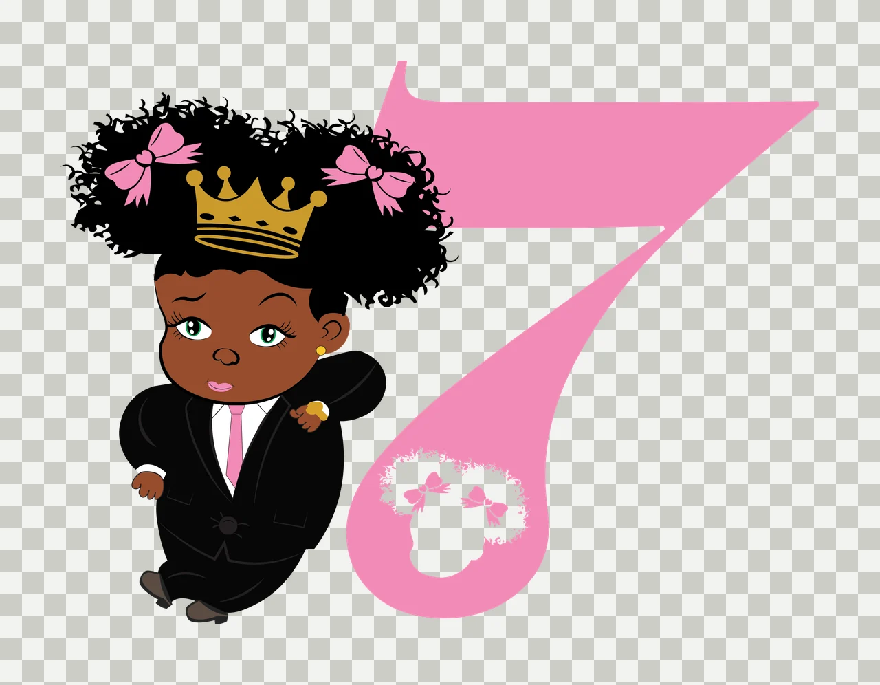 Black 7 Silhouette Of A Figure Next number bow white 1 6 F16 BABY BIG transparency and detail preview thumbnail