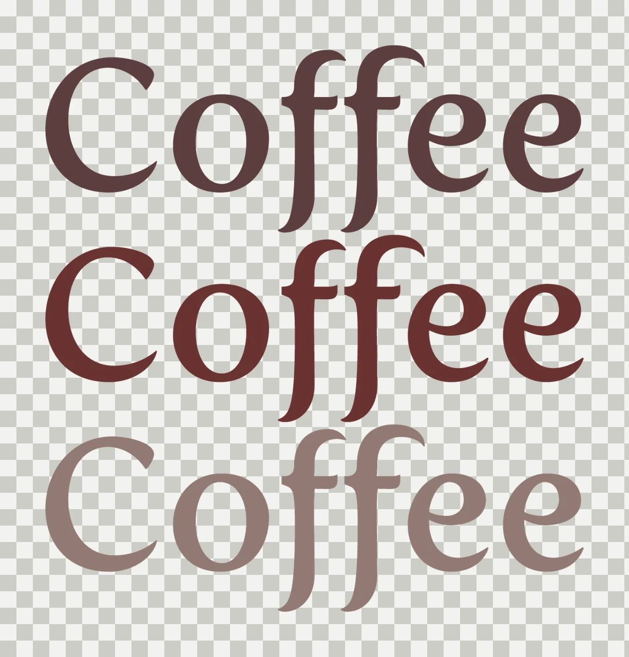 Can Glass Wrap Coffee Three Rows stacked Letters Serif font transparency and detail preview thumbnail