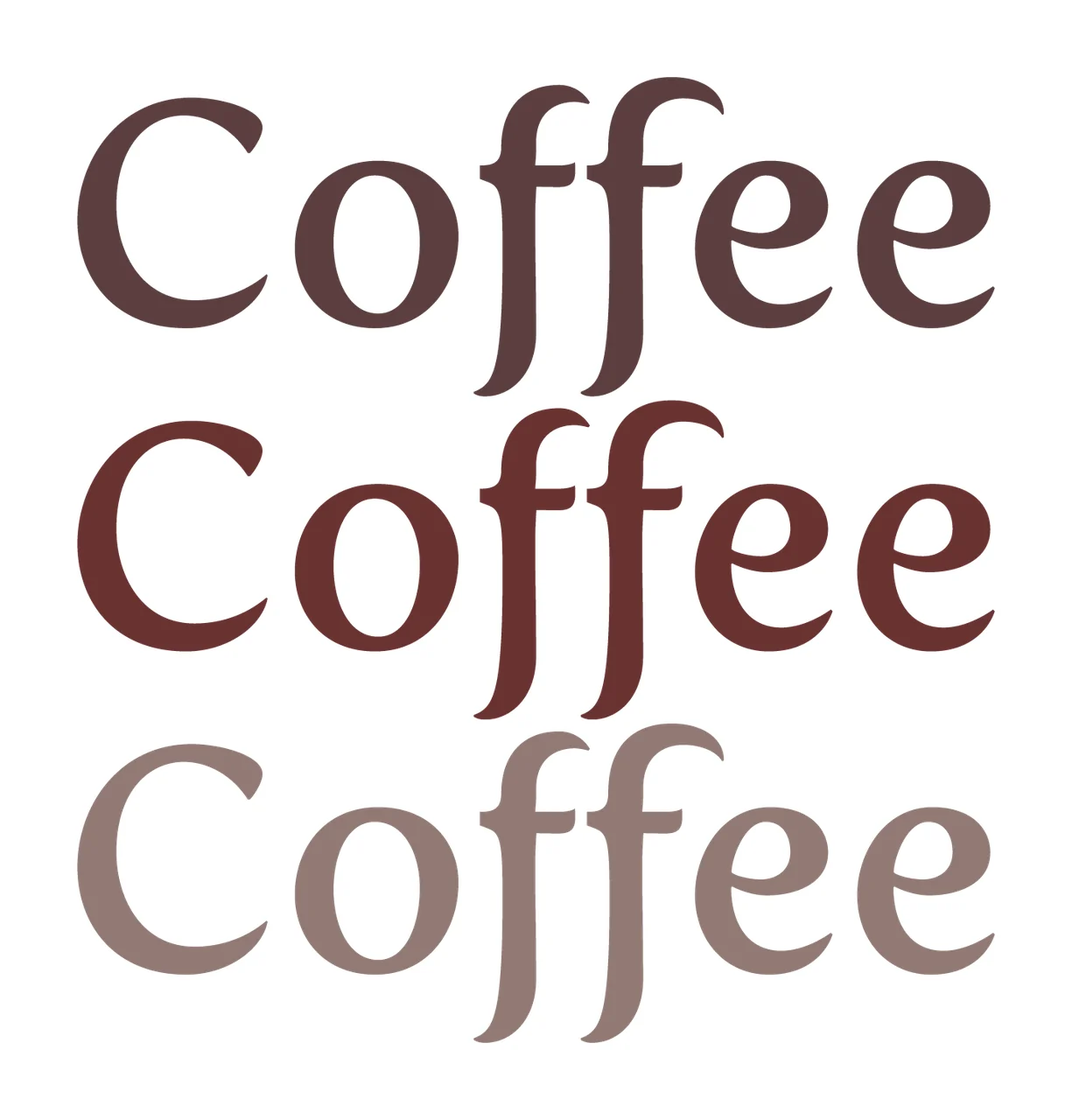 Can Glass Wrap Coffee Three Rows stacked Letters Serif font