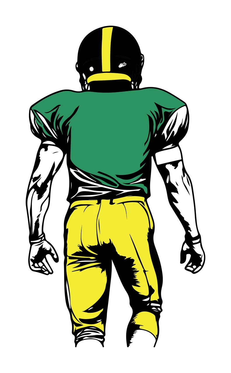Football Player Standing Facing Away person helmet uniform