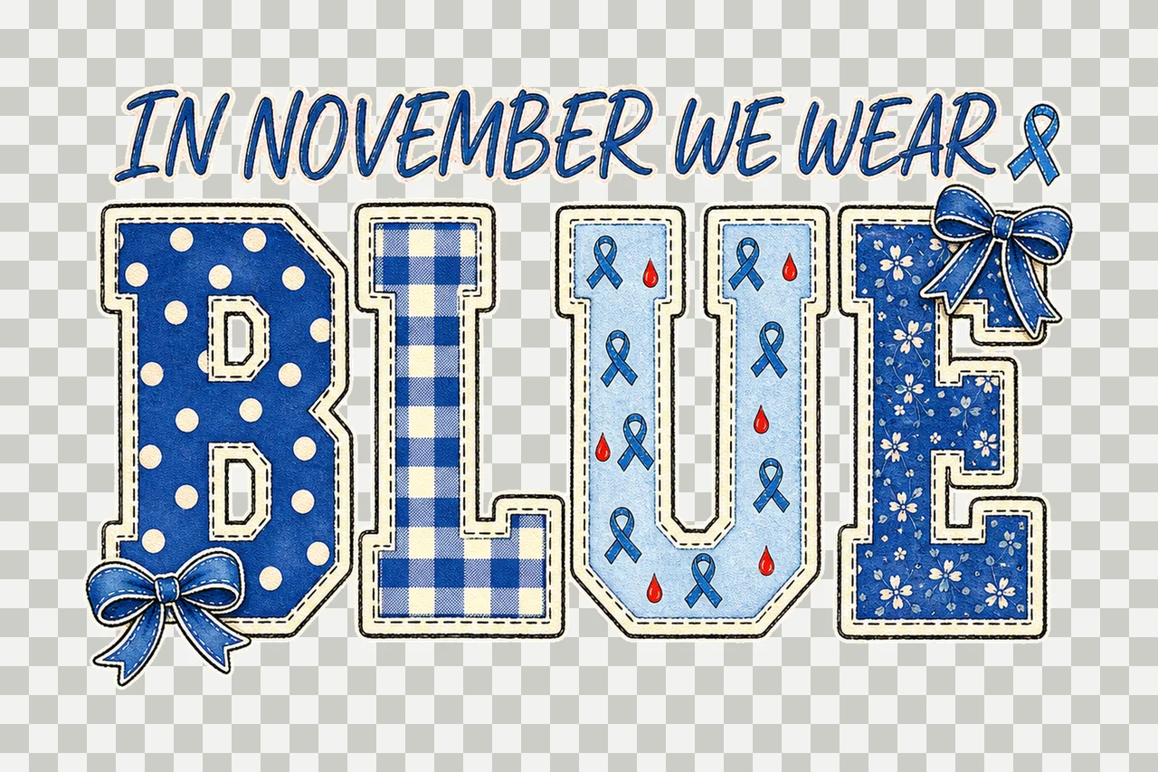 In November We Wear Blue Diabetes Awareness Variation C transparency and detail preview thumbnail