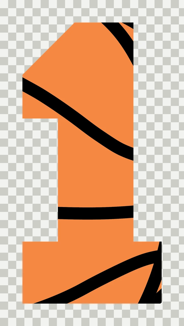 Number 1 One Digit With Decorative Line Patterns displaying transparency and detail preview thumbnail