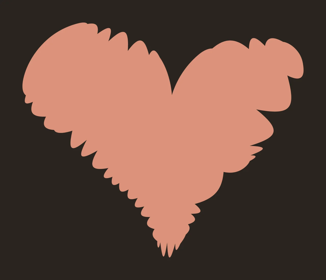 Black Jagged Heart Outline Shape edge lines sketchy white rough contrast preview thumbnail